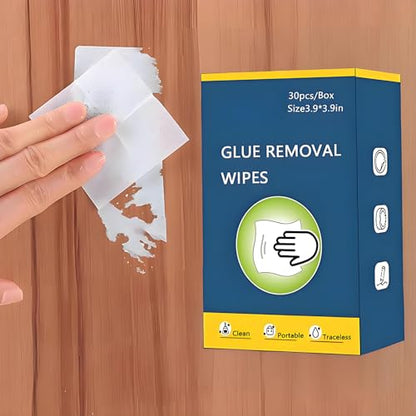 Adhesive Remover, Clean Up Wipes - 30 Count - Safely Removes Adhesive Residue, Rapidly Removes Labels, Car Stickers, Crayon, Tree Sap, Chewing Gum, Masking Tape, Marker pen, Glue and Decals - color: blue
