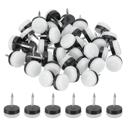 PATIKIL 0.7" Dia Chair Slides, 40 Pcs Nail on Furniture Glides Chair Leg Floor Protectors for Wooden Furniture, Table Feet, Carpet and Hardwood, White - color: White, size: 0.7"