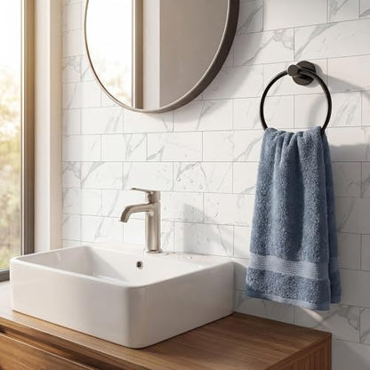 4 Sheets Calacatta White Marble Look Peel & Stick Subway Tile 4"x8" - color: Calacatta White, size: 4 Pcs 4" x 8" x 0.07"