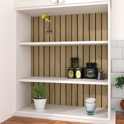 3D Brown Wood Wall Panels Acoustic Slat Wall Paneling - color: 1.brown, size: 11.8" x 197"
