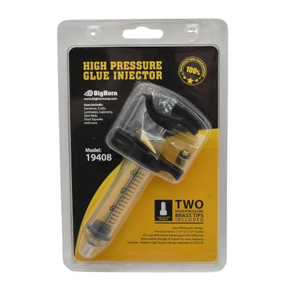 Big Horn 19408 High Pressure Glue Injector with 2 Brass Tips
