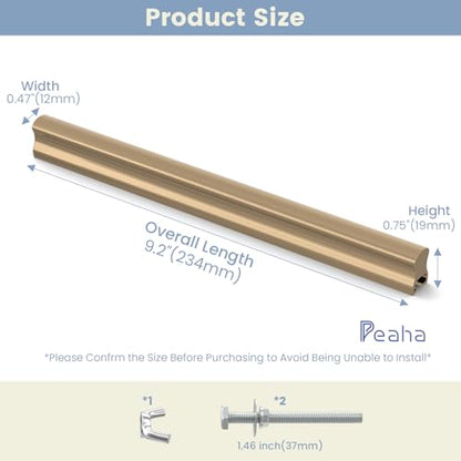 Peaha 10 Pack Adjustable Champagne Bronze Pulls Overall Length 8-13/16" - color: Champagne Bronze, size: 2"-8.8"(50mm-224mm)