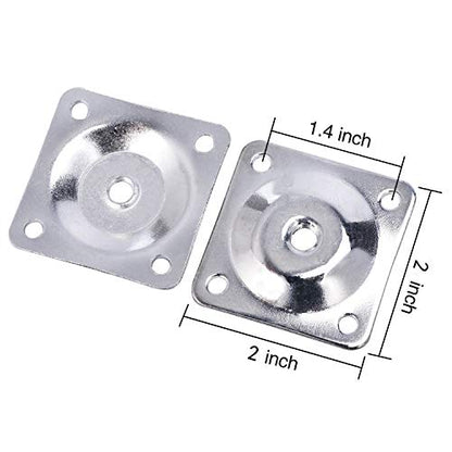 Maricome 4PCS Leg Mounting Plates with Screws for Sofa Couches Tables Furniture Legs Brackets Hardware Attachment Plates Brackets M8 T-Plates
