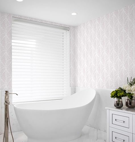 Safiyya Peel and Stick Wallpaper Boho Contact Paper Pink Geometric Modern Wall Paper Self Adhesive Removable Wallpaper for Bedroom Vinyl Rolls 17.3"x78.7" - color: Pink and White, size: 17.3" x 78.7"