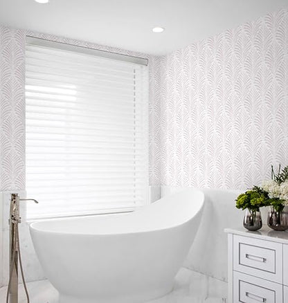 Safiyya Peel and Stick Wallpaper Boho Contact Paper Pink Geometric Modern Wall Paper Self Adhesive Removable Wallpaper for Bedroom Vinyl Rolls 17.3"x78.7" - color: Pink and White, size: 17.3" x 78.7"