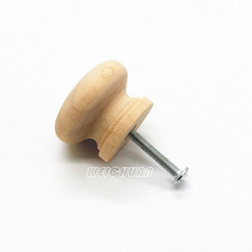 WEICHUAN 15-Pack Solid Wood Knobs for Cabinet Dresser Furniture Drawer