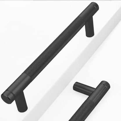 24 Pack 5 Inch 128 mm Bar Cabinet Pulls Black Knurled Handles for Matte Black Drawer Pulls Cupboard Aluminum Handles Cabinet pull0820 (5 Inch, Set of 24, Black) - color: Black, size: 5 Inch