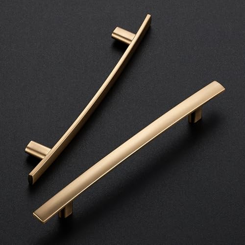 30 Pack Champagne Bronze Cabinet Handles, 5" Hole Center Curved Pulls - color: Champagne Bronze, size: 5" Hole Center