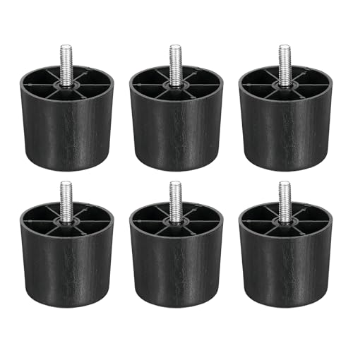 uxcell 6 Pcs M8 x 2 x 2.4 Inch Furniture Legs, Plastic Sofa Couch Legs Tapered Replacement Legs Tapered Feet for Chair Sofa Dresser Cabinets Bed, Black - size: M8 x 2 x 2.4 Inch