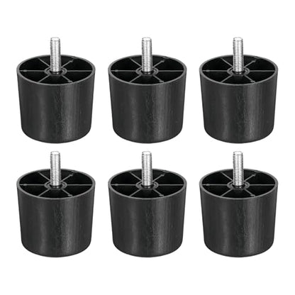 uxcell 6 Pcs M8 x 2 x 2.4 Inch Furniture Legs, Plastic Sofa Couch Legs Tapered Replacement Legs Tapered Feet for Chair Sofa Dresser Cabinets Bed, Black - size: M8 x 2 x 2.4 Inch
