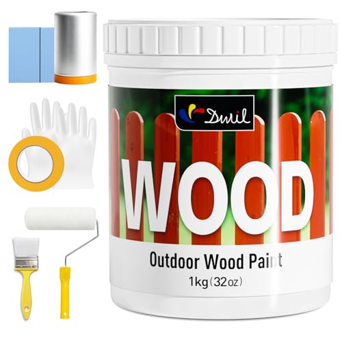 DWIL Wood Paint, White Paint for Wood, No Sanding& Fast Dry Outdoor WoodPaints, Water Based& Low Odor Furniture Door Cabinet Paints, Perfect for Indoor/Exterior White, 50-60sq.ft - color: White, style: 50 sq.ft