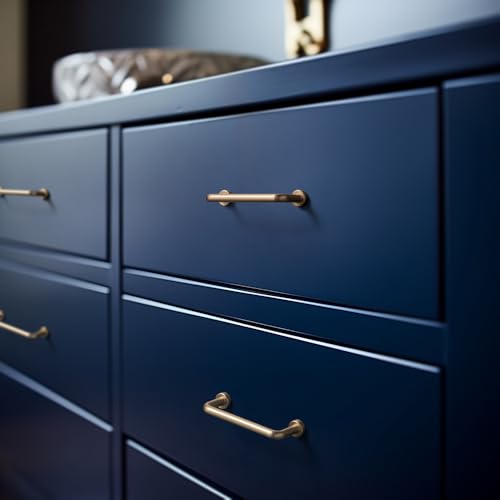 Goo-Ki 6 Pack 3" Center to Center Champagne Bronze Modern Cabinet Pulls Solid Contemporary Home Improvement Hardware Drawer Pulls Zinc Alloy Kitchen Handles - color: Champagne Bronze, size: 3'' Center to Center