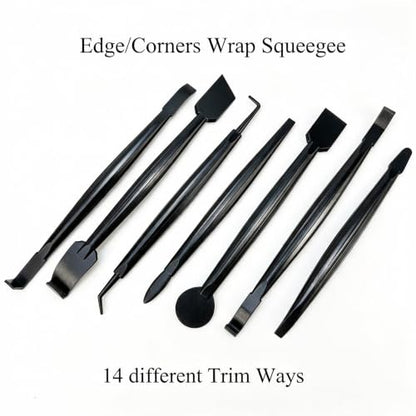 Vinyl Wrap Install Kit with Plastic Squeegee, 9mm Snap off Knife Blades, Micro Squeegee, for Window tint, PPF, Decal - color: Kit a