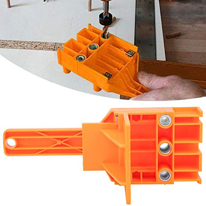 Joyzan Wood Doweling Hole Drill Guide, 6 8 10 mm Dowel Jig Kit Handheld - color: Orange