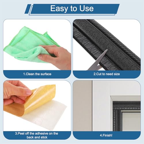 HARFINGTON 2pcs 3D Wall Edging Self-Adhesive 90"x3.1" Molding Trim - color: White, size: 90"x3.1"