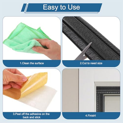 HARFINGTON 2pcs 3D Wall Edging Self-Adhesive 90"x3.1" Molding Trim - color: White, size: 90"x3.1"