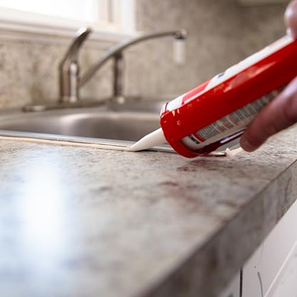 Red Devil 0445 Silicone Acrylic Caulk & Sealant, 100% Waterproof, Paintable, Clear Caulking for Kitchen, Bathroom, Window, With Duraguard, 5.5 oz, Clear, Made in USA - color: Clear, size: 5.5 oz., style: 1 - Pack