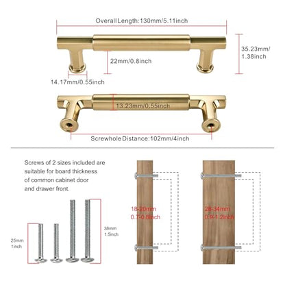 SAILING 10 Pack Cabinet Pulls-4 Inch/102mm Kitchen Cabinet Handles Champagne Bronze Cabinet Pulls for Bathroom Dresser Pulls Hardware Cabinet Handles SA10185 - color: Champagne Bronze, size: 4"(102mm)Hole Center-10Pcs