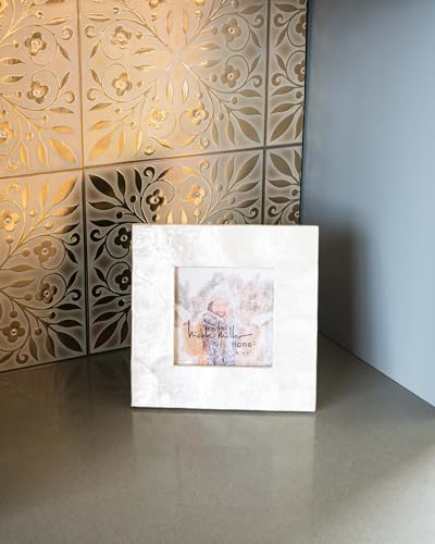 Main Street Peel and Stick Wallpaper Tiles, White & Gold Leaves, 24-Pack - style: White and Gold Leaves