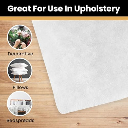AK TRADING CO. 36 Inch Wide Bonded Dacron Upholstery Grade Polyester Batting - Cushion Support, Quilting Supplies, Furniture Upholstery, Craft Projects, Durable Polyester Batting