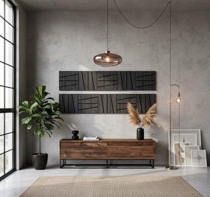 WoveN SounD Acoustic Wall Panels, Black Oak, 16 Pack, 12x12 in - color: Cut Prism, Black Oak, 16 Pack