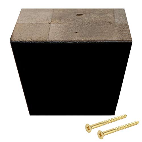 Furniture Legs for Sofa Chair Couch or Ottoman, Set of 4 Replacement Feet, 3 Inch Tall, Square with Tapered Sides, Dark Espresso Finish - color: Dark Espresso