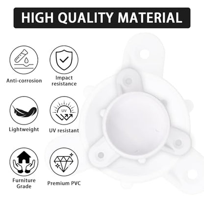 1-1/4 Inch PVC Flange PVC Table Leg Cap, 4 Pack Furniture Grade Rod Holder with Mounting Screws, Pipe Flange Fittings for DIY Making Storage Shelves, Support Feet - size: 1-1/4 Inch