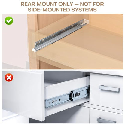 Undermount Drawer Slide Rear Mounting Bracket Socket, Plastic Drawer Track Back Plate Replacement for Face Frame Cabinets & Kitchen Drawers (3Pairs, 6PCS) - color: Creamy white, size: 6