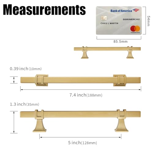 Brushed Brass Cabinet Handles Kitchen Pulls 5 Inch 10 Pack - color: Matte Gold, size: 5 Inch(128mm) Hole Center, style: 10 Pack Pull