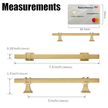 Brushed Brass Cabinet Handles Kitchen Pulls 5 Inch 10 Pack - color: Matte Gold, size: 5 Inch(128mm) Hole Center, style: 10 Pack Pull