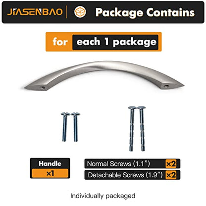 5 Pack Brushed Nickel Cabinet Pulls 5 Inch Arch Twisted Silver Handles Drawer Kitchen Cupboard Bathroom Dresser Cabinet Hardware Zinc Alloy - color: Brushed Nickel, size: 5 Inch Hole Centers