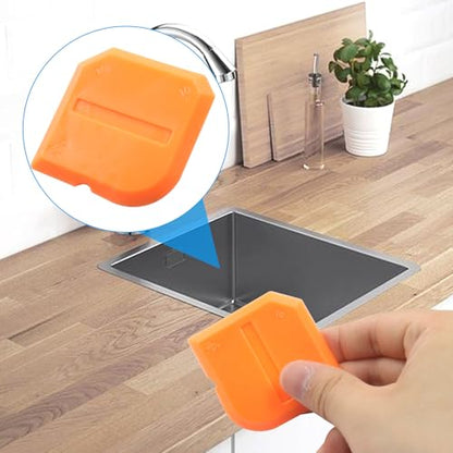 4 Pcs Silicone Caulking Tools, Orange - color: Orange