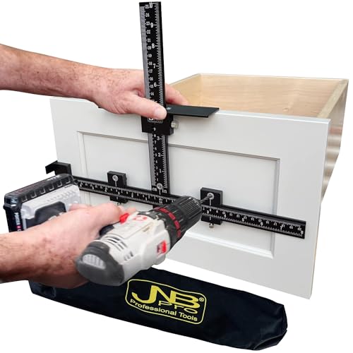Cabinet Hardware Jig with Center Drill Guide, Hole Drilling for Drawer Handles and Pulls, Easy Install Tool - Full Aluminum Body with Free Carrying Case - style: ‎aluminum Alloy