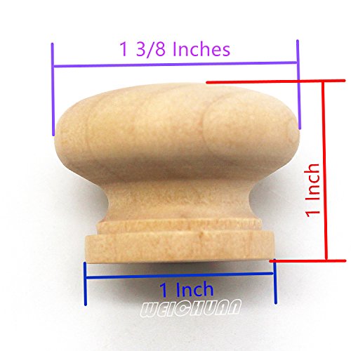 WEICHUAN Solid Wood Knobs for Cabinet Dresser Furniture Drawer, 30-Pack - color: log pack of 30