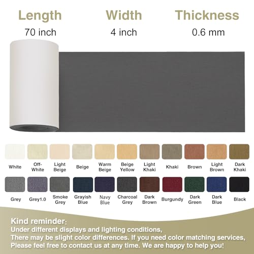 Gheeidau Canvas Repair Tape 4×70 Inch Waterproof Self-Adhesive Fabric Repair Patch for Repairing Boat Covers,Tents,Patio Umbrellas,Car Seats,Luggage,Sofas.(Charcoal Grey) - color: Charcoal Grey, size: 4"×70"