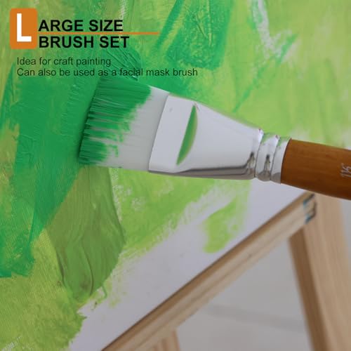 Large Flat Paint Brushes,4 Pcs 1.5 Inch Craft Basecoating PaintBrushes - color: Yellow