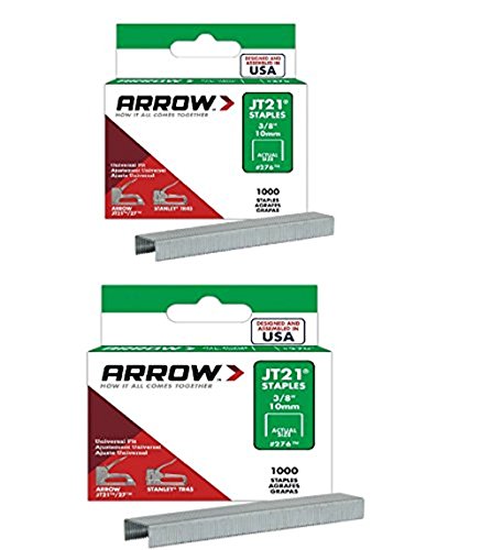 2-Pack Arrow Fastener Genuine JT21/T27 3/8-Inch Staples