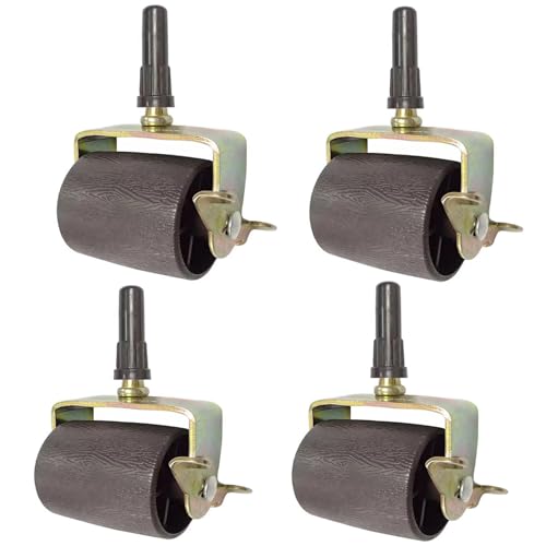 Bed Frame Wheels Rollers with Locking Bed Frame Casters Replacement with Socket Sleeve Insters for Bed Frame Socket Set of 4