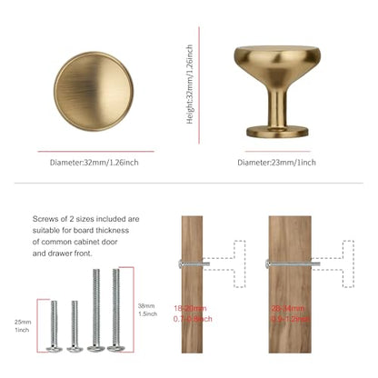 SAILING 10 Pack Cabinet Knob- Champagne Bronze Cabinet Handles Kitchen Cabinets Bedroom Dresser Drawer Handles Knobs - color: Champagne Bronze, size: 1.26"(32mm) Diameter Knob-10Pcs