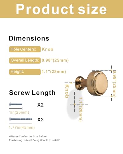 LIMUR 10 Pack 1 Inch Brushed Bronze Cabinet Knobs – Solid Zinc Alloy Single Hole Drawer Knobs for Kitchen Cabinets, Bathroom Vanity, Dresser & Wardrobe, M4 Screws Included - color: Brushed Bronze, size: Single Hole