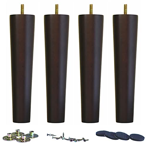 WEICHUAN 8 Inch Wood Replacement Furniture Sofa Couch Legs Set of 4 - size: 8"
