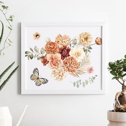 Joeyan Boho Bouquets Rub On Transfers for Furniture and Crafts,12''x18'' - style: Boho Bouquets