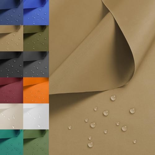 Waterproof Nylon Fabric 420D Twill Fabric by the Yard 58x180 Inch Khaki - color: Khaki, size: Pre Cut 5 Yard
