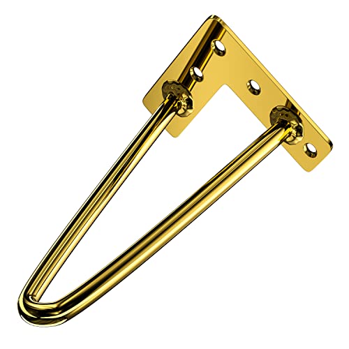 Osring 8 Inch Hairpin Legs 3/8" Dia 2 Rods, Gold Furniture Table Feet 4pcs - color: Gold, size: 8 Inch