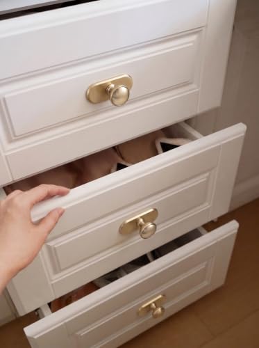 6Pack Champagne Bronze Cabinet Knobs with Backplate Drawer knobs - color: Champagne Bronze, style: Racetrack