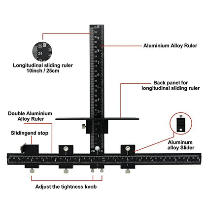 Haootadiy Cabinet Hardware Jig,Aluminum Cabinet Handle jig,Cabinet Hardware Template for Handle Pull Knob - color: Black