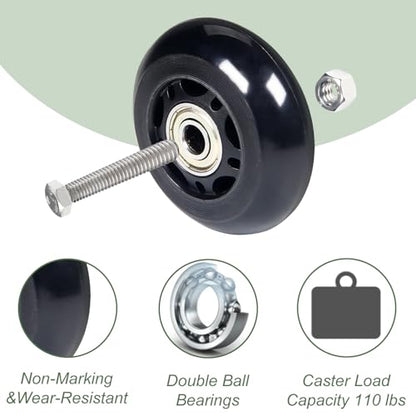 3" x 1" Chair Caster Wheels Office Chair Wheels Storage Cart Rolling Cart - size: 3 in