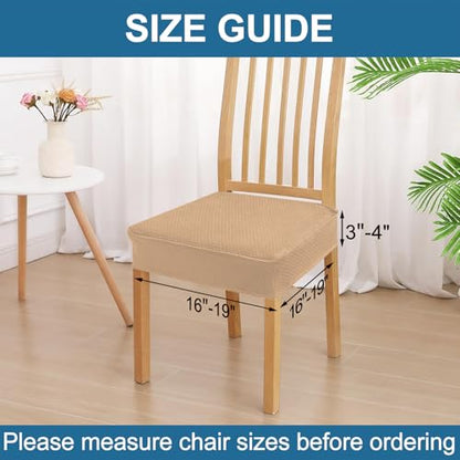 Smiry Waterproof Seat Covers for Dining Room Chairs, Set of 2 - color: Camel, size: Set of 2