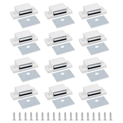 BokWin Magnetic Door Catch, 12-Pack, White - color: White