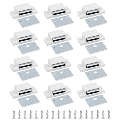 BokWin Magnetic Door Catch, 12-Pack, White - color: White